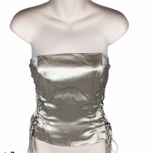 🆕 Sexy Gold Strapless Boned Corset Size 10